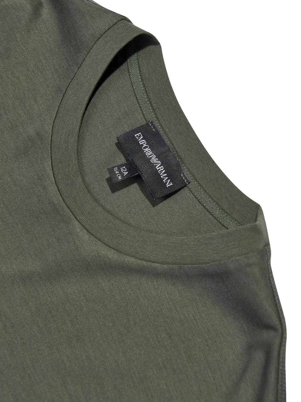 Emporio Armani Kids Katoenen T-shirt met geborduurd logo Groen