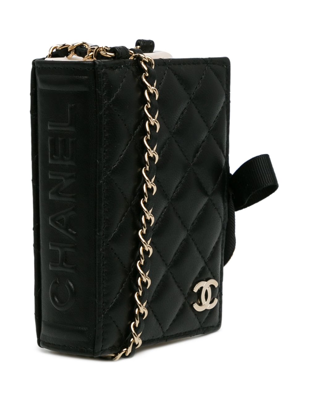 CHANEL 2021-2023 CC Lambskin Book Card Holder crossbody bag Women