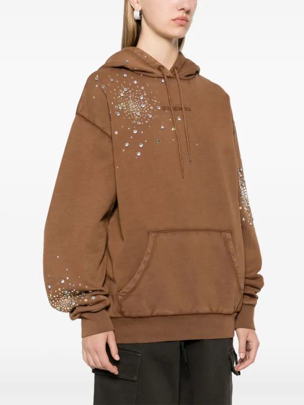 DES PHEMMES crystal embellished Hoodie Brown FARFETCH AE