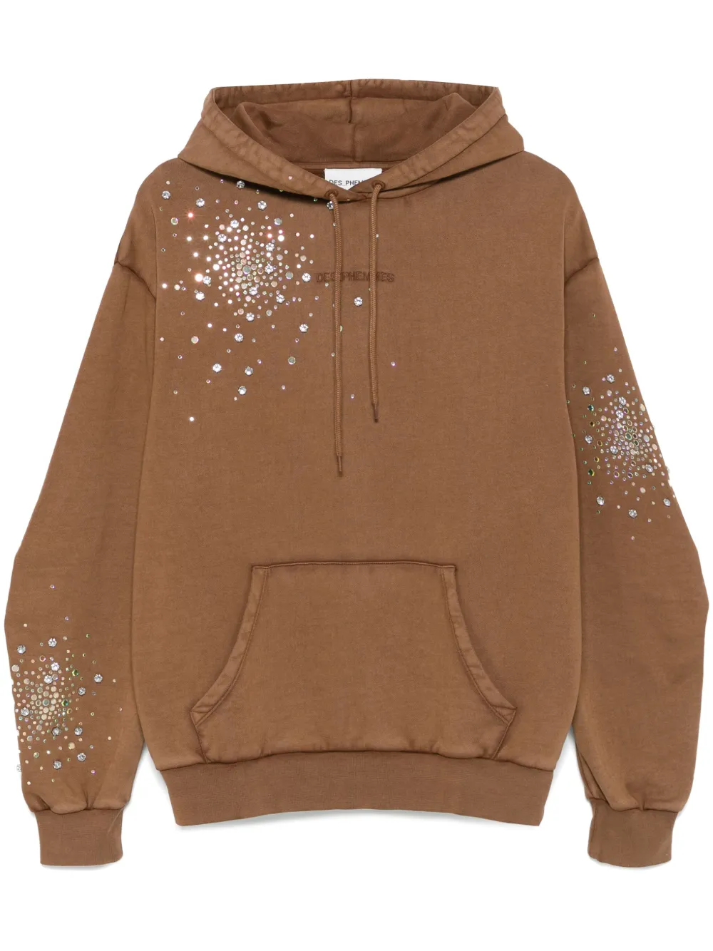 DES PHEMMES crystal-embellished hoodie - Brown