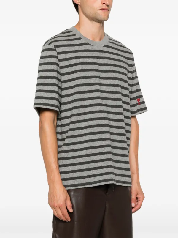 AMI Paris ストライプ Tシャツ | グレー | FARFETCH JP
