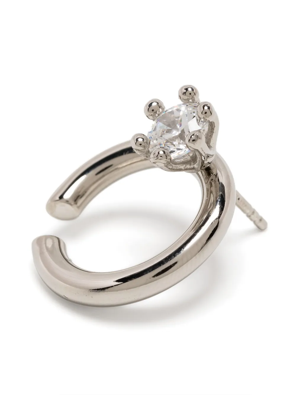 d'heygere Solitaire Pierced Ear Cuff | Silver | FARFETCH BH