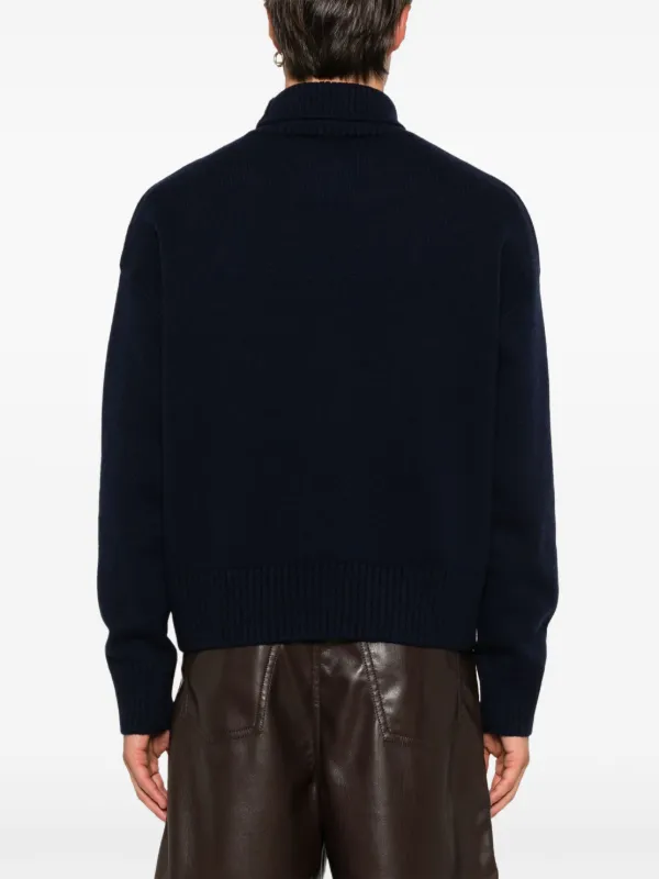 AMI｜TURTLENECK KNITS (HTS301 JE0022 430) Black Turtleneck Jumper | Ami De Coeur | AMI PARIS US