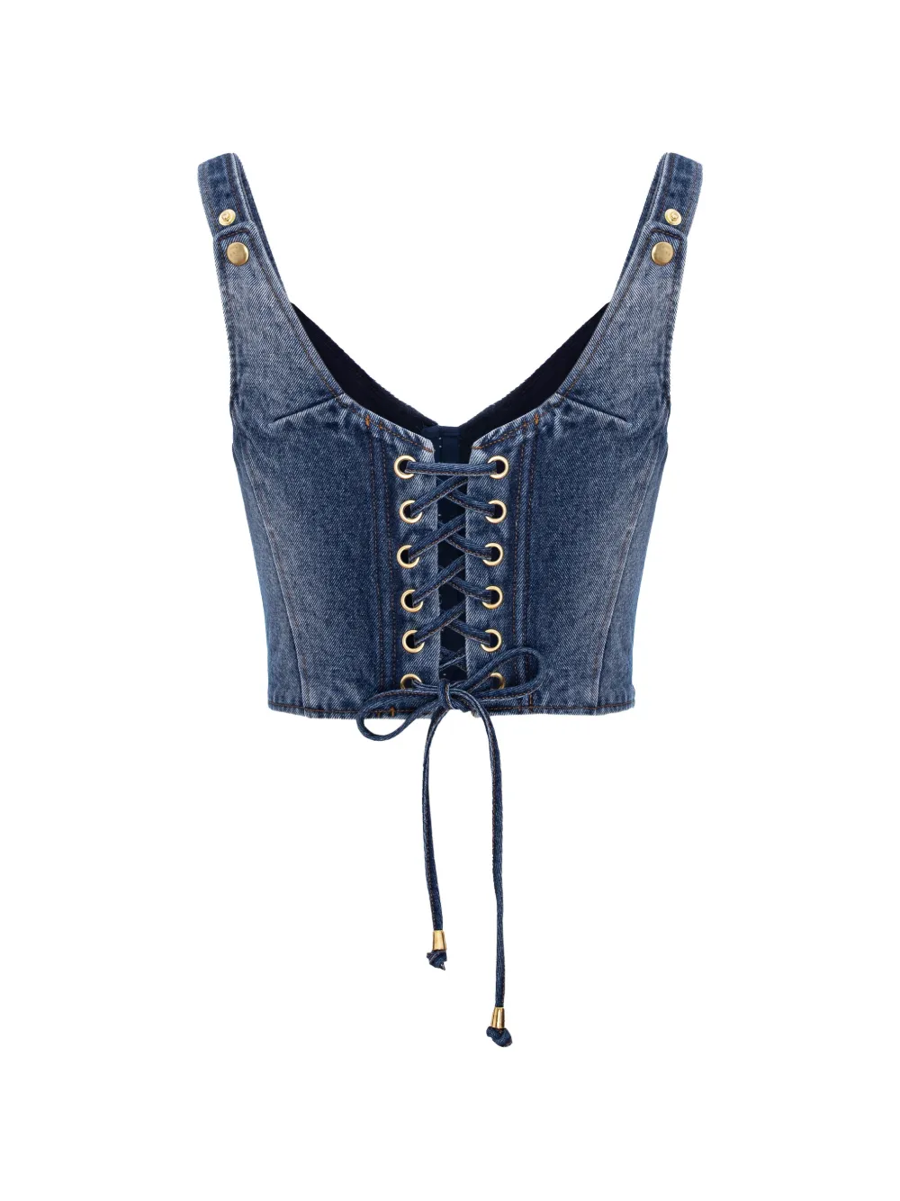 Murmur Denim Corset Top | Blue | FARFETCH ZA