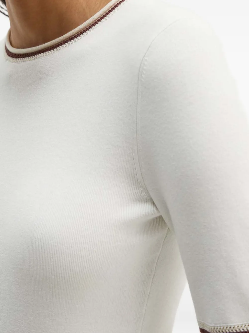 A.L.C. Geribbeld T-shirt met ronde hals Wit