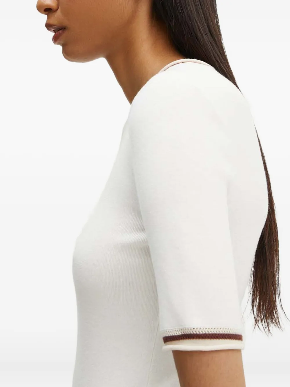A.L.C. Geribbeld T-shirt met ronde hals Wit