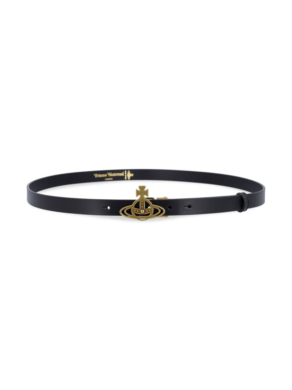 Vivienne Westwood small Line Orb-buckle belt - Zwart