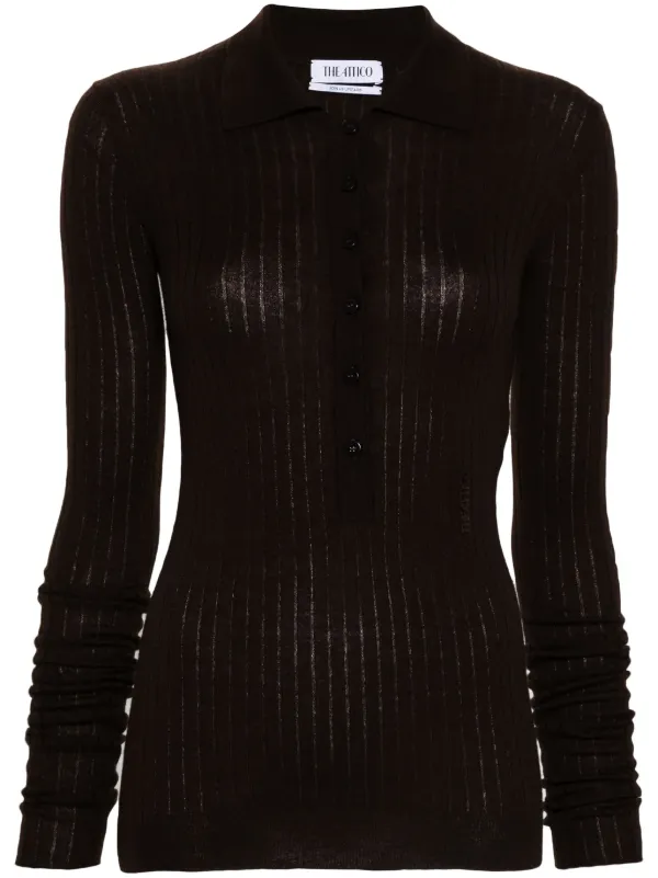 The Attico Logo-appliqué Sweater in Brown