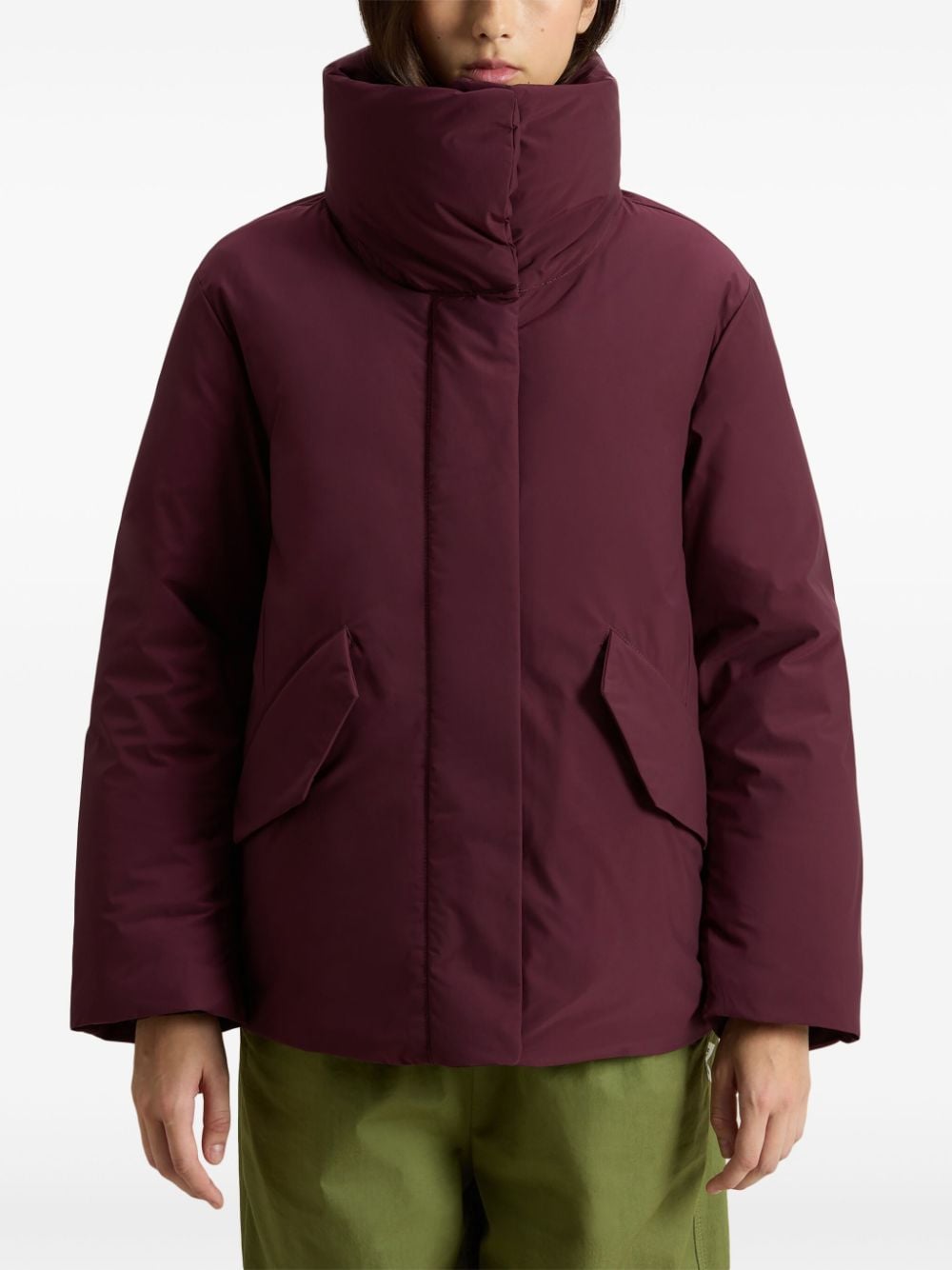 Shop Woolrich Cocoon Puffer Jacket In Red