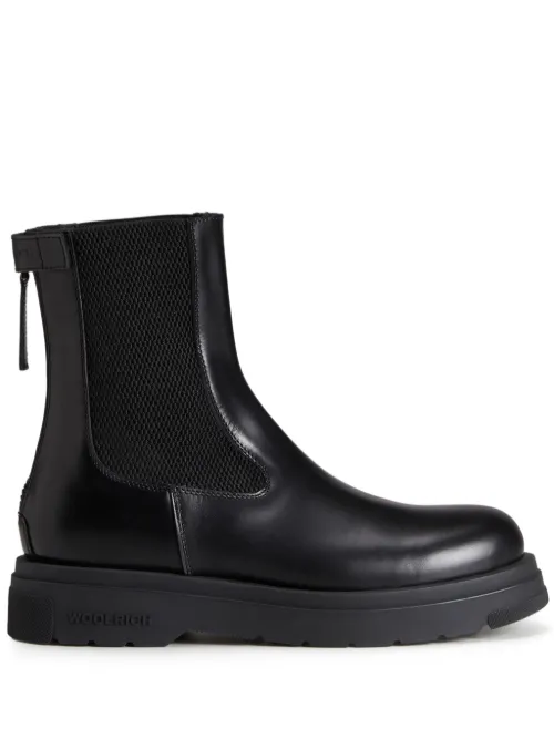 Bottines chelsea en cuir à logo embossé - Woolrich - Modalova