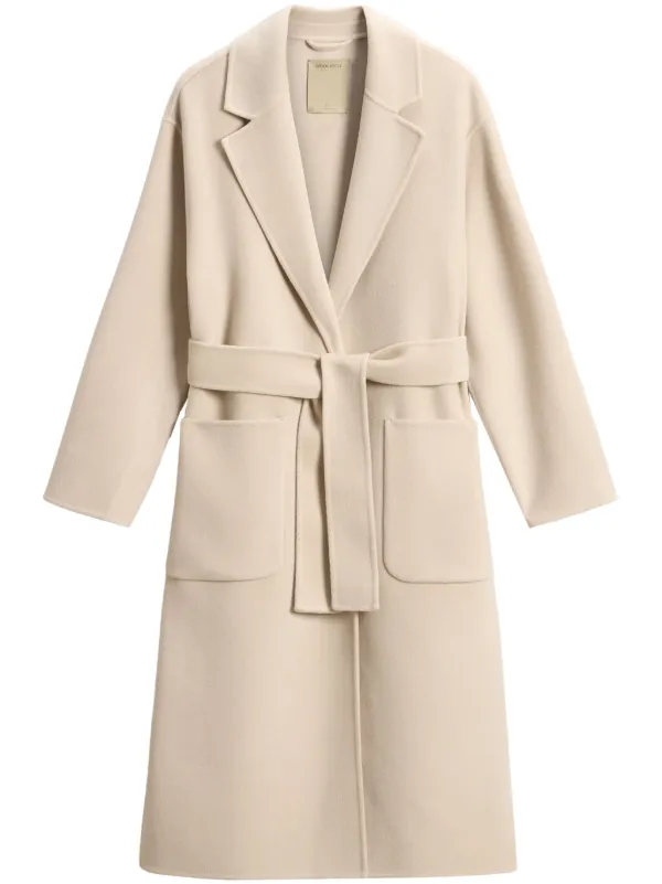 Woolrich belted wool coat women Virgin Wool L Neutrals