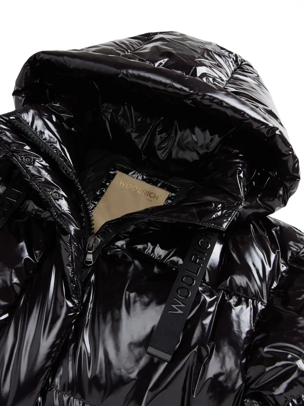 Woolrich Glanzende parka Zwart