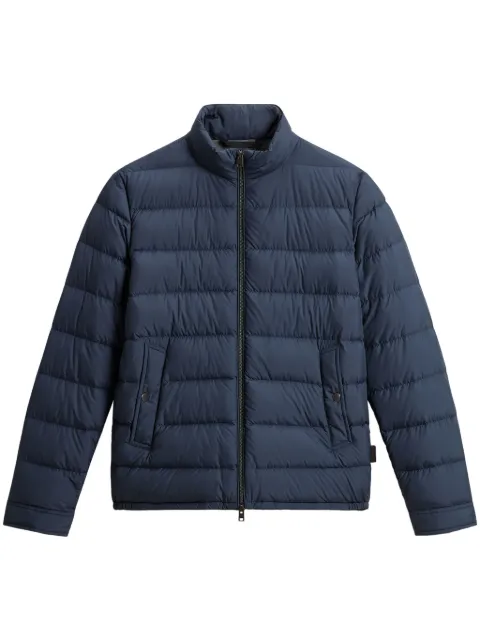 Woolrich chamarra capitonada con logo estampado