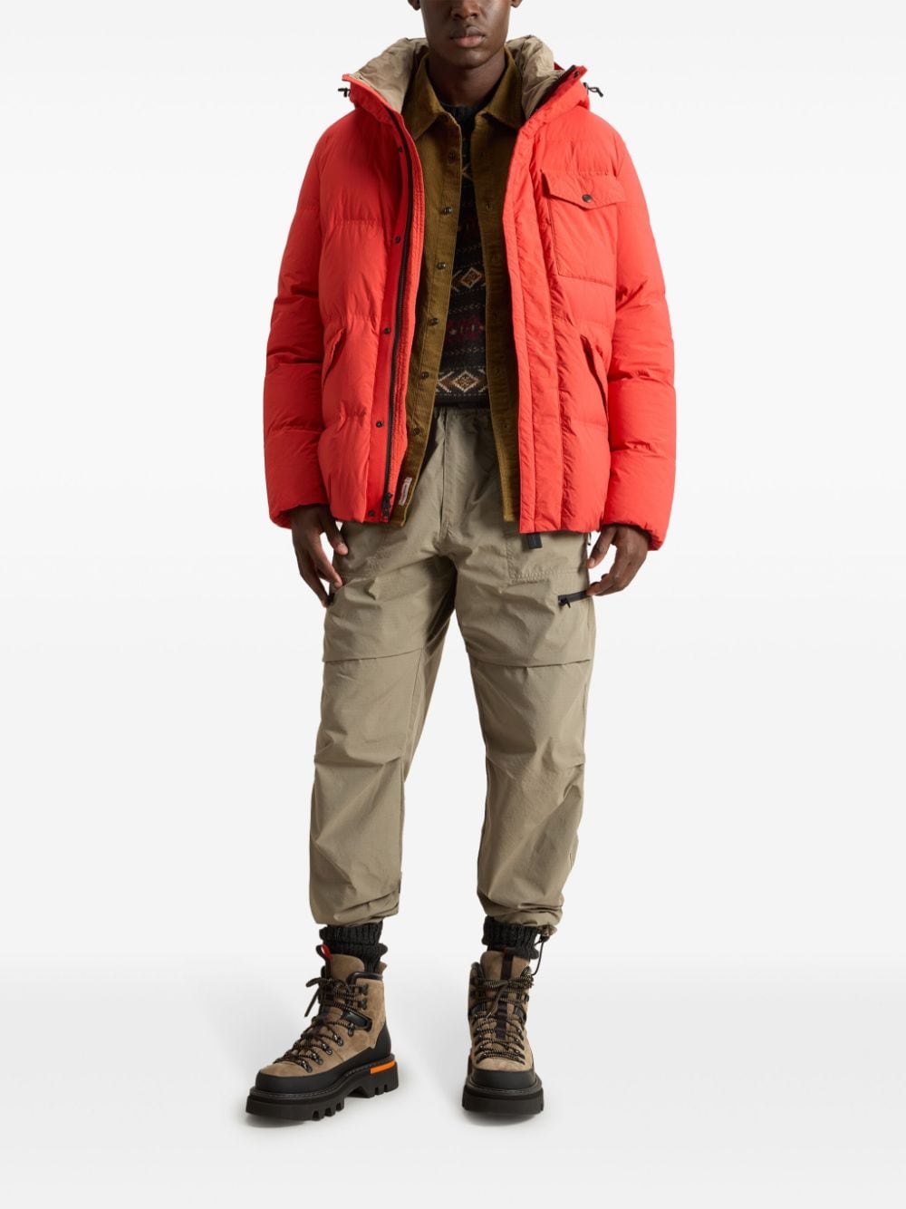 Woolrich Donsjack met geverfd effect - Oranje