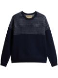 Woolrich embroidered wool knit sweater - Blue