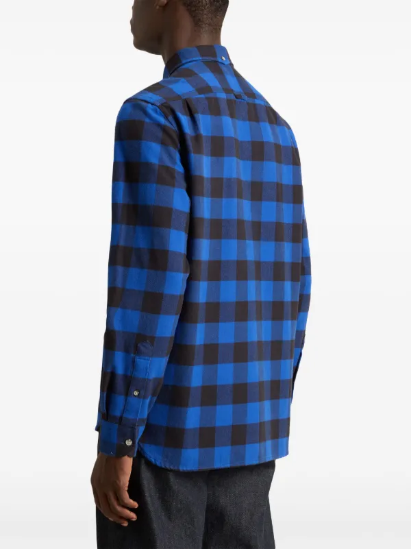 Woolrich Check Pattern Flannel Shirt | Blue | FARFETCH