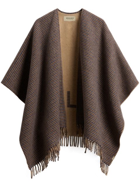 Woolrich plaid wool-blend cape