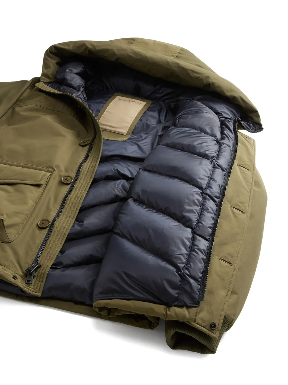 Woolrich Ramar gewatteerd jack Groen