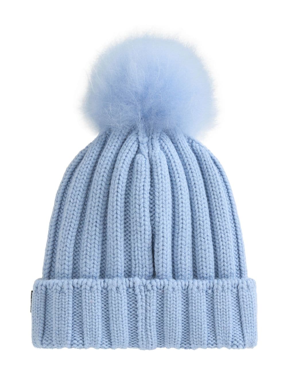 Woolrich pompom virgin wool beanie - Blauw