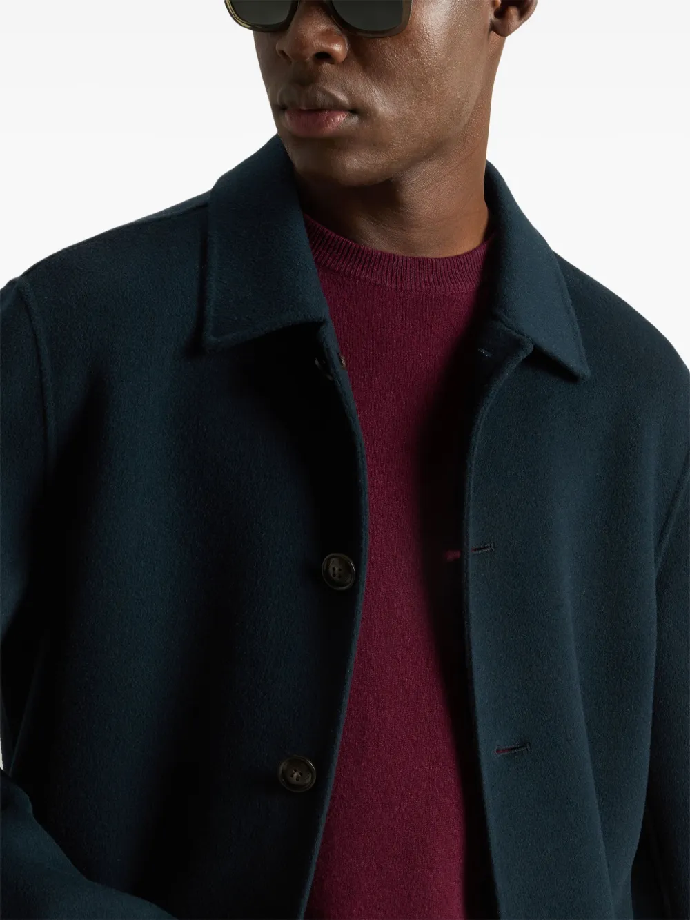 Woolrich Jas met enkele rij knopen Blauw