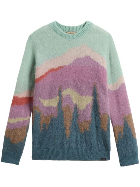 Woolrich landscape-print jumper