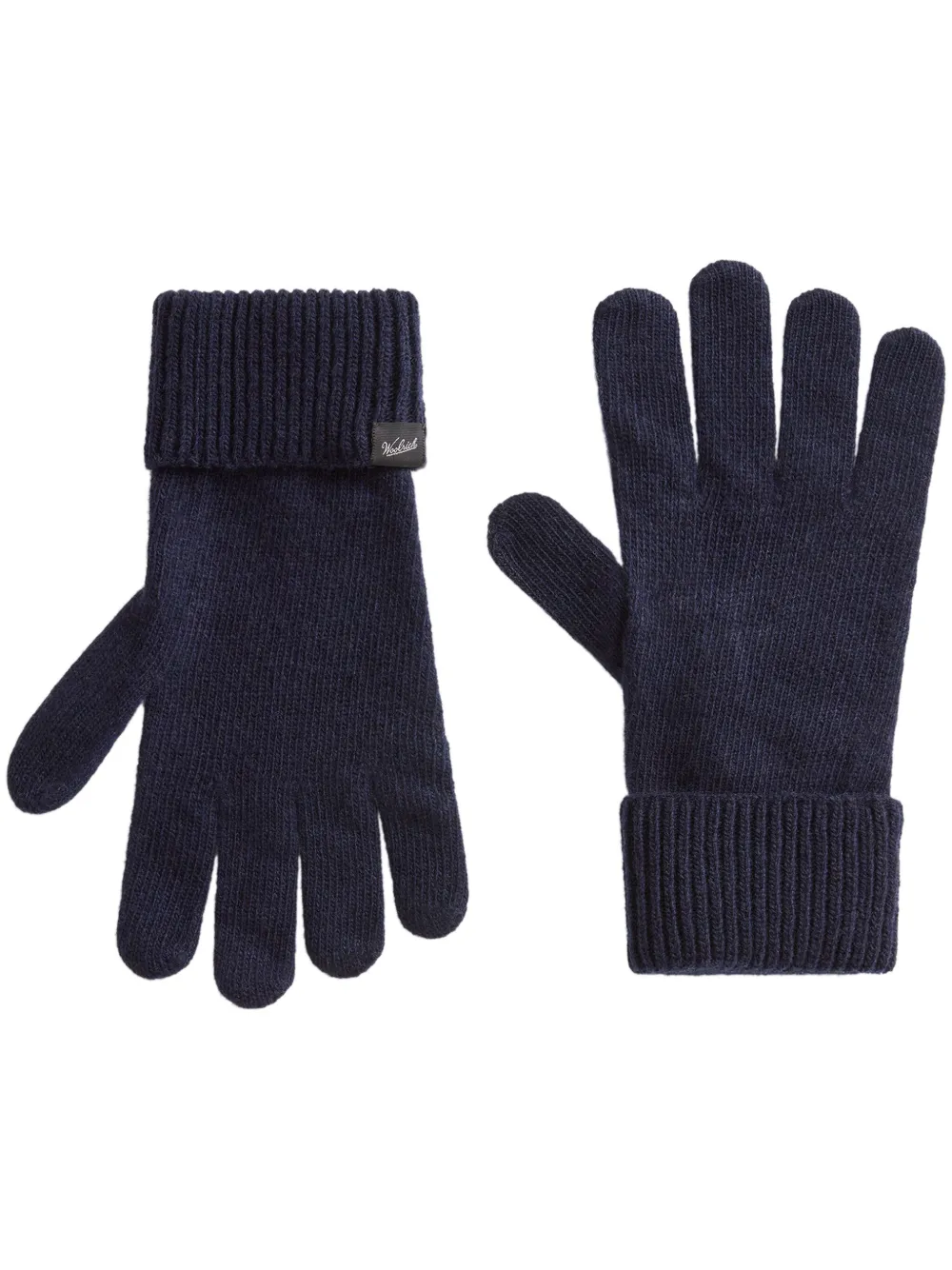 Woolrich logo-appliqué wool gloves - Blu