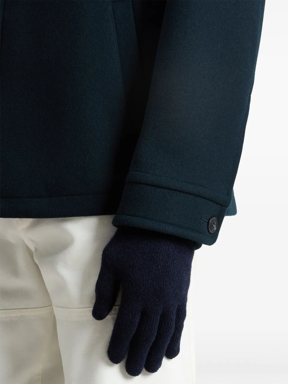 Woolrich Wollen handschoenen met logopatch Blauw