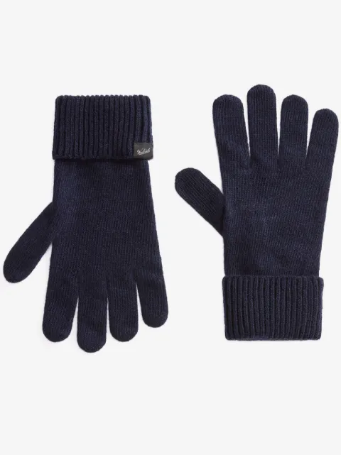 Woolrich قفازات صوف بأبليكة شعار الماركة