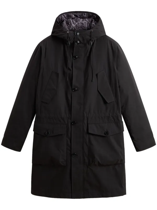Woolrich Peach Parka Coat Black FARFETCH TR - Main Image