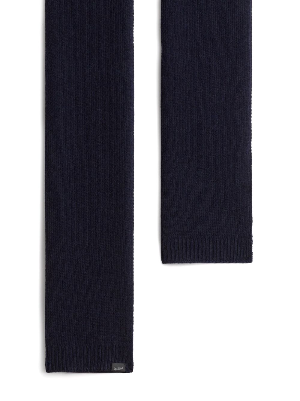 Woolrich mini logo-tag knitted scarf - Blue