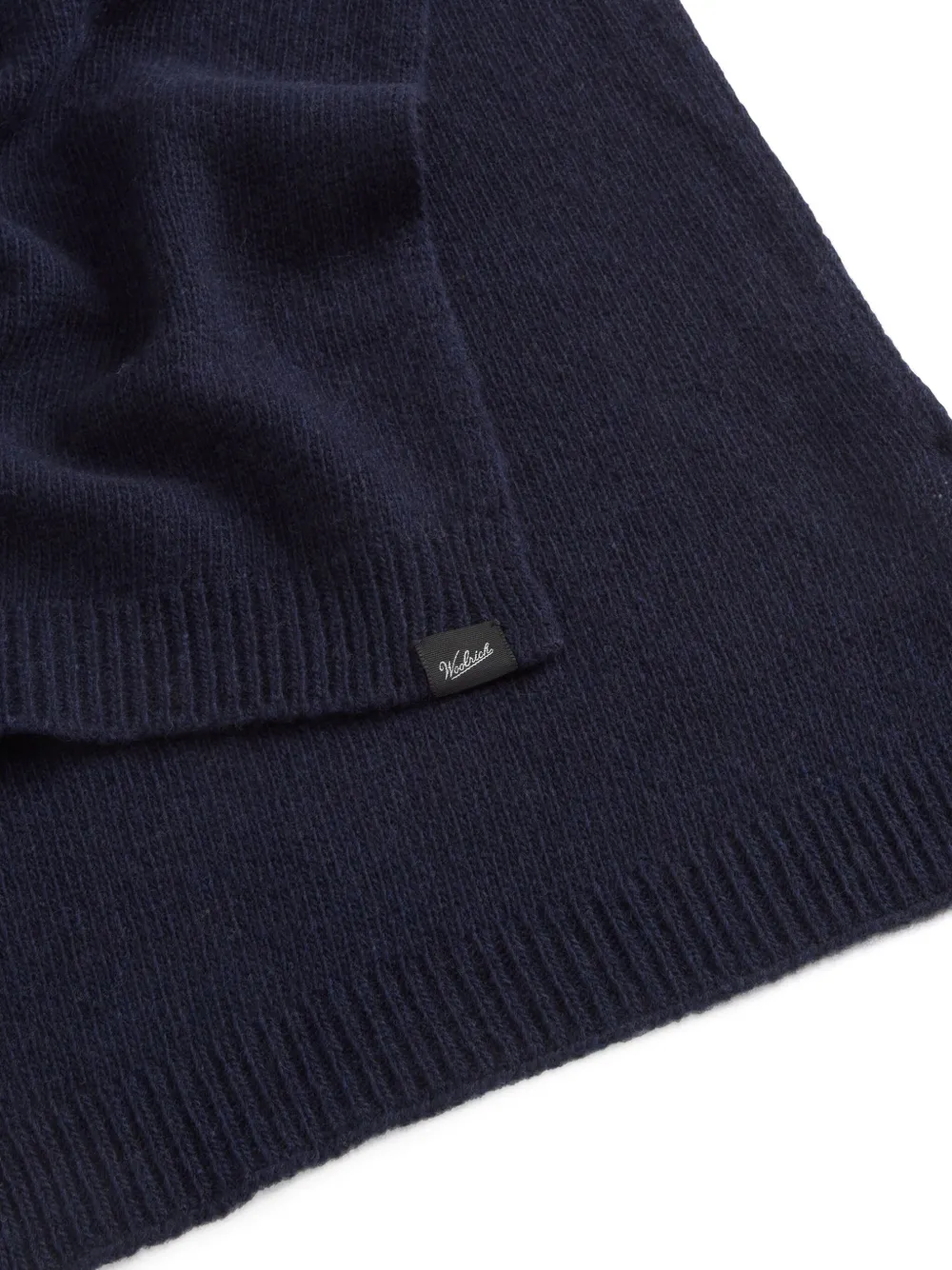 Woolrich Gebreide sjaal met logo-label Blauw