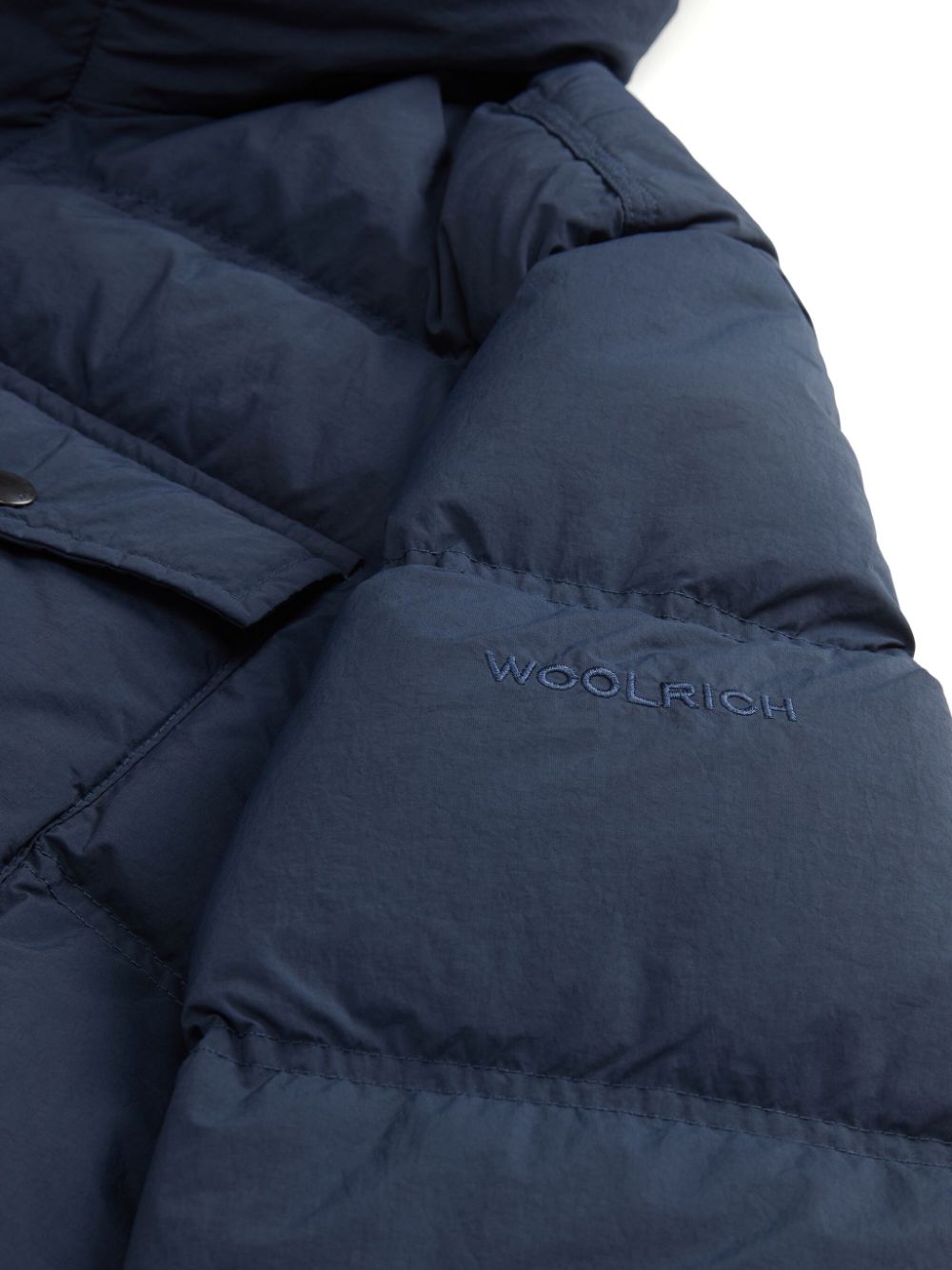 Shop Woolrich Quilted Parka Coat In Blue