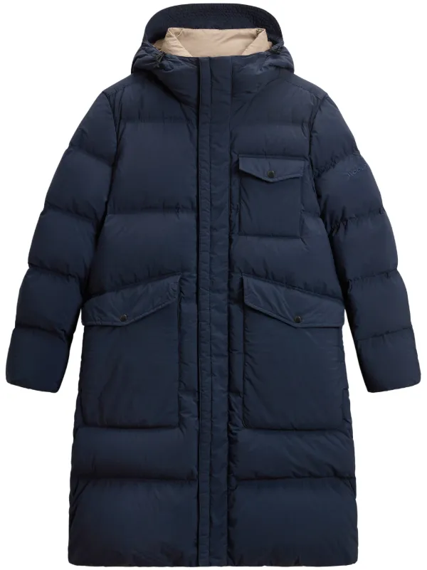 Woolrich Quilted Parka Coat Blue FARFETCH AM