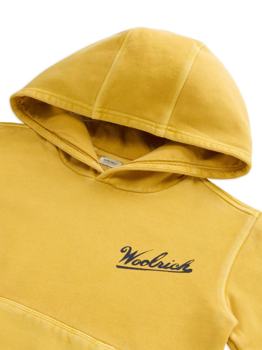 Shop Woolrich Garment-dyed Cotton Hoodie In Yellow