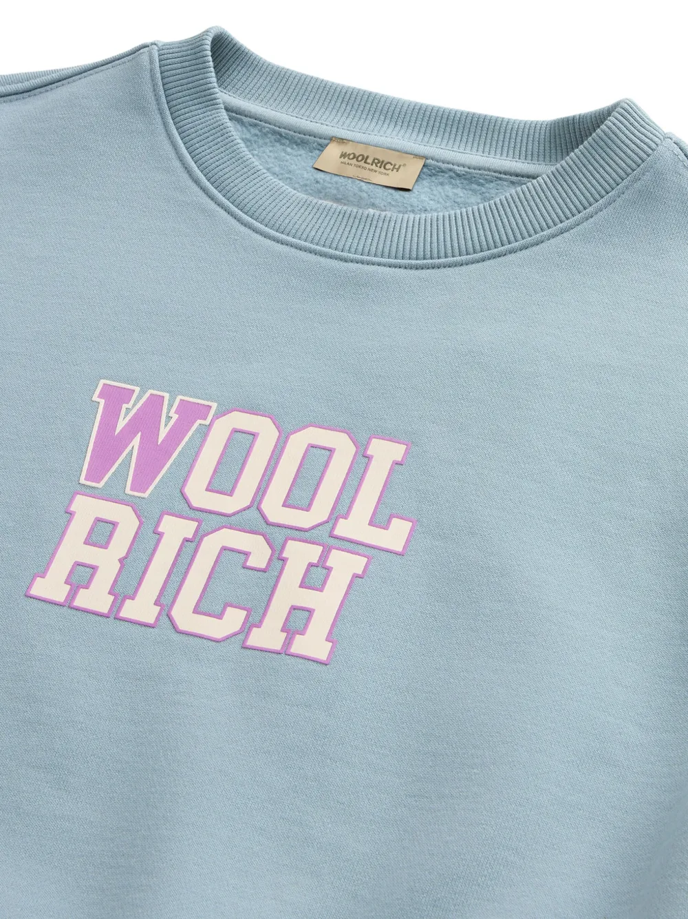 Woolrich Katoenen sweater met logoprint Blauw