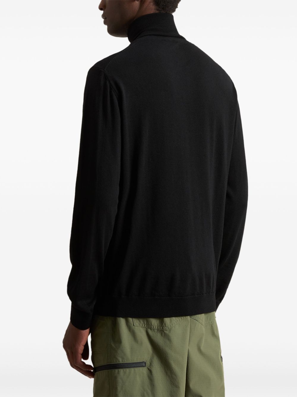 Shop Woolrich Roll-neck Knitted Jumper In Black