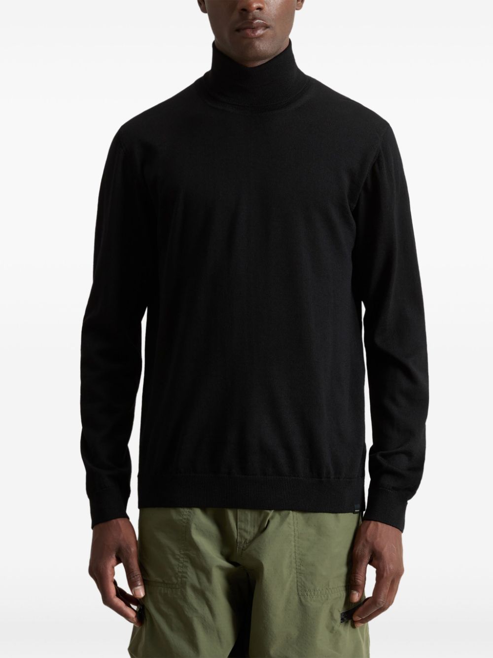 Shop Woolrich Roll-neck Knitted Jumper In Black