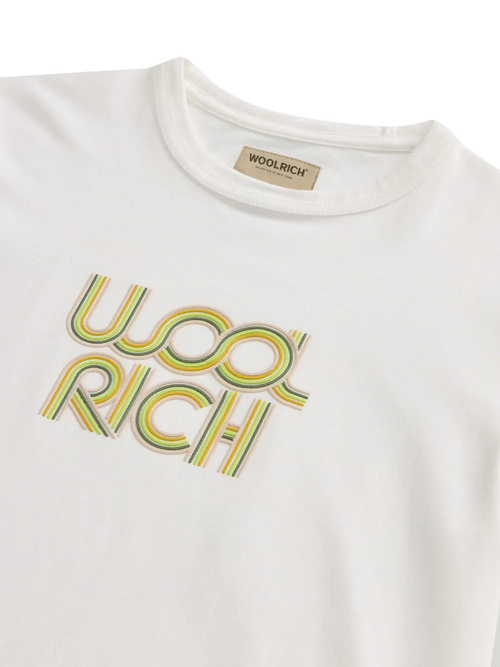Woolrich Kids Katoenen T-shirt met logoprint Wit