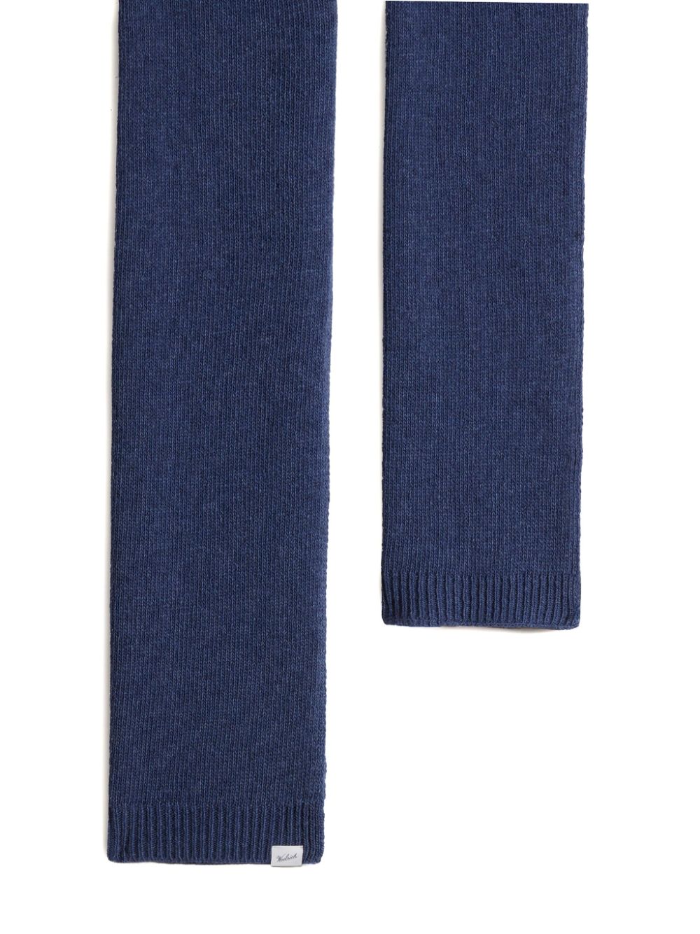 Woolrich mini logo-tag knitted scarf - Blue