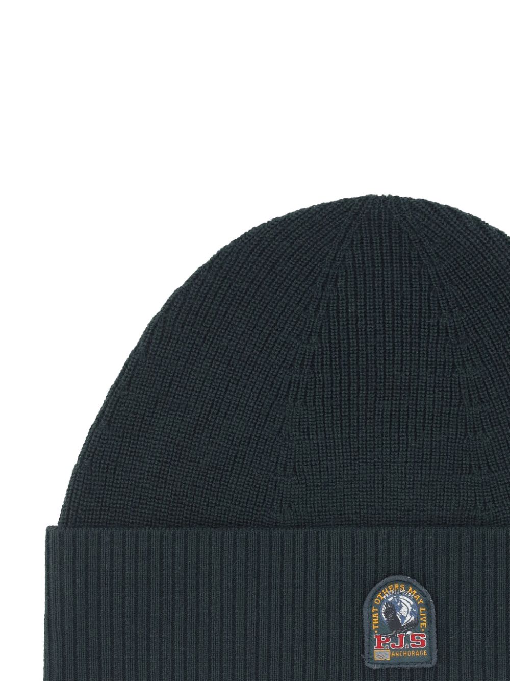 Shop Parajumpers Logo-patch Beanie Hat In Green