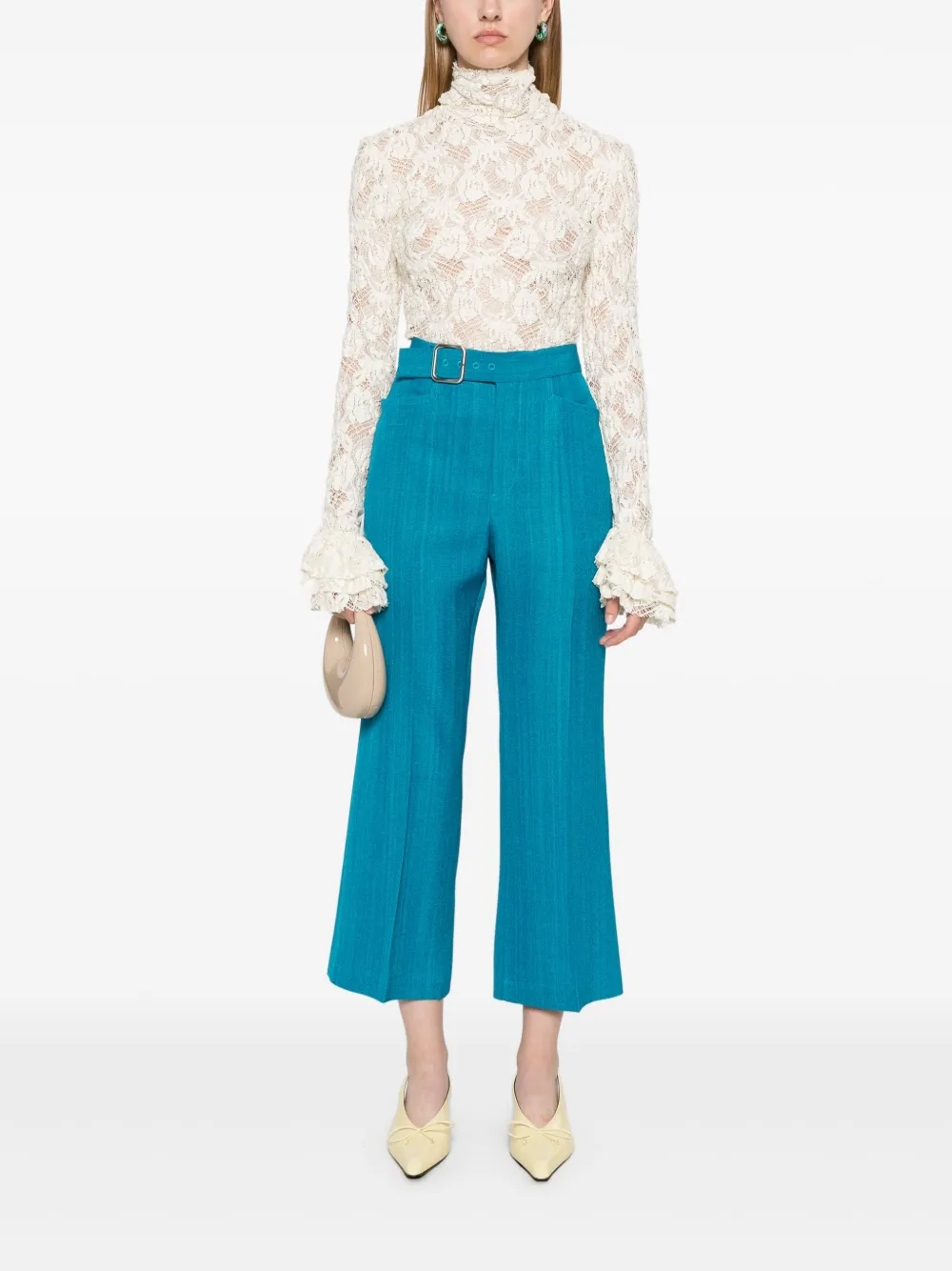 MSGM T-shirt met kant - Wit
