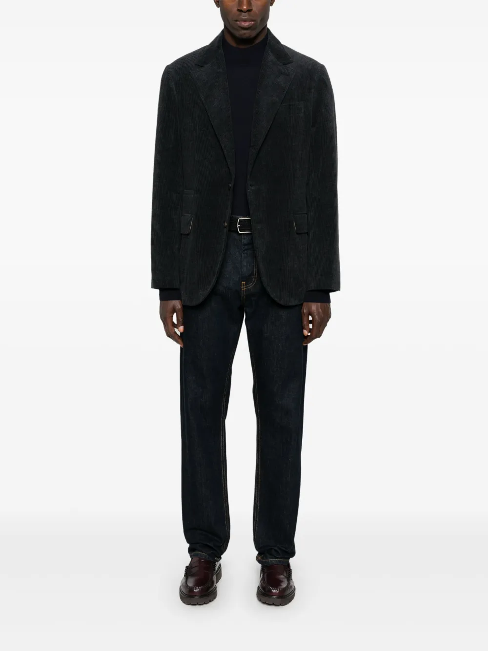 Brunello Cucinelli Ribfluwen blazer - Grijs
