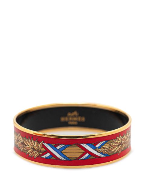 Hermes 2010-2020 Wide Enamel French Flag Bangle 62 costume bracelet Women