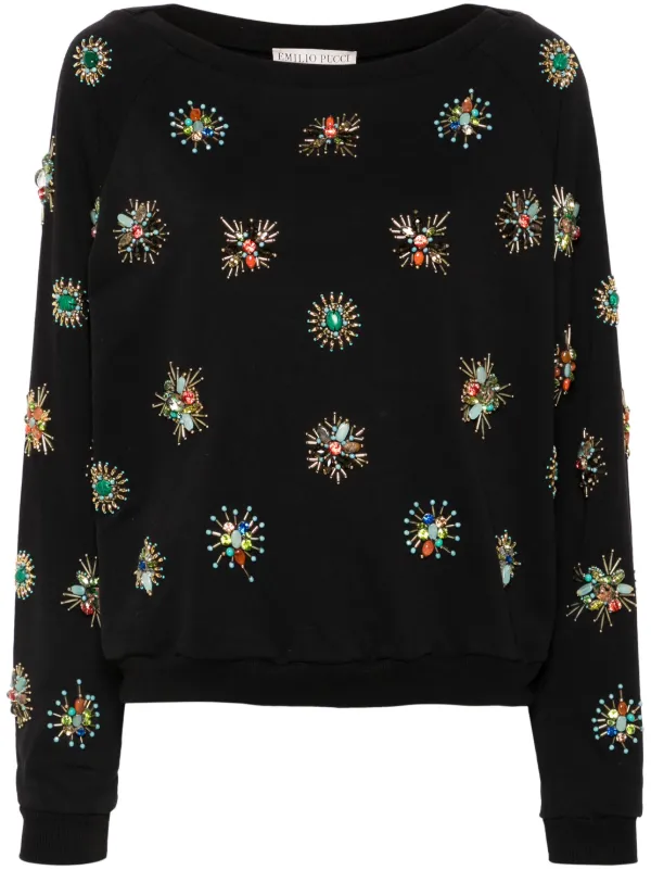 Pucci Embroidered Sweatshirt in Black