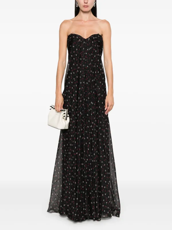 Alexander McQueen Strapless Silk Dress | Black | FARFETCH