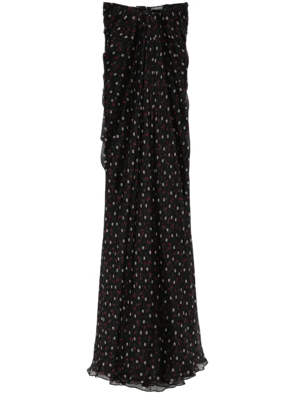 Alexander McQueen Strapless Silk Dress | Black | FARFETCH