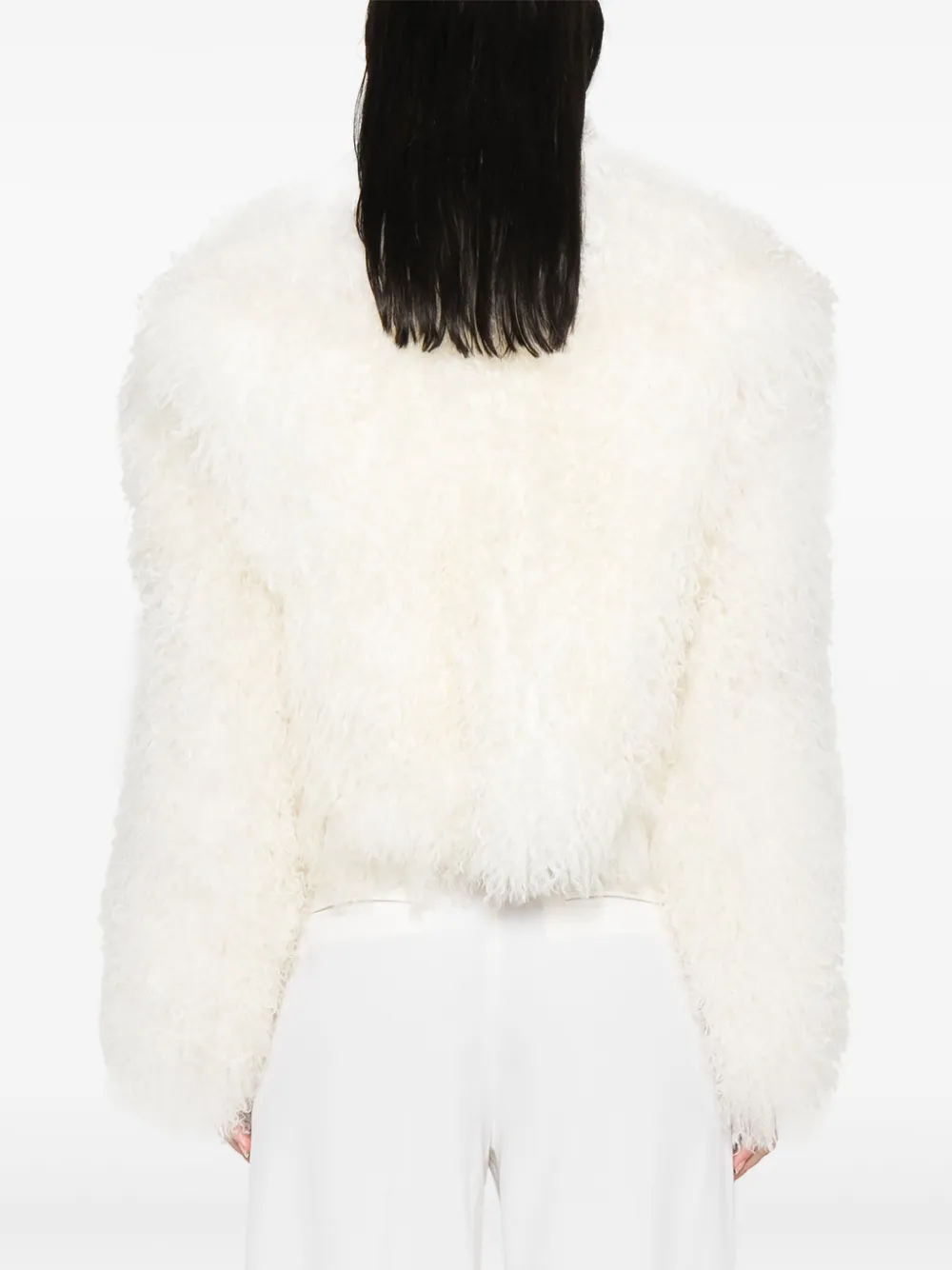Numerootto Charlie Shearling Jacket In White