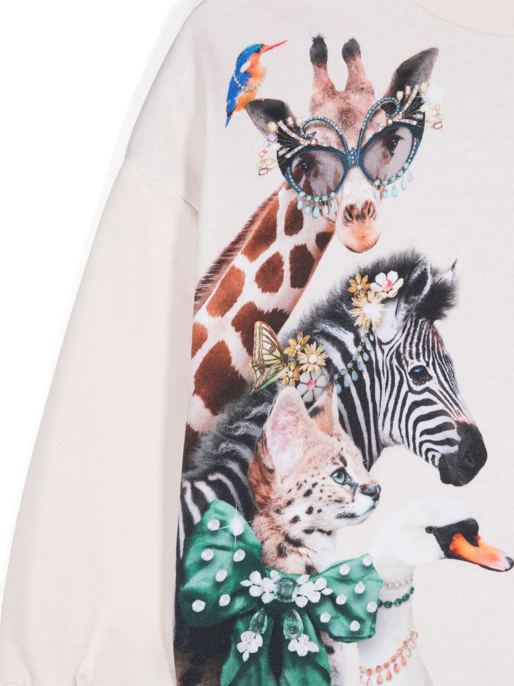 Molo Maxi sweater met dierenprint Beige