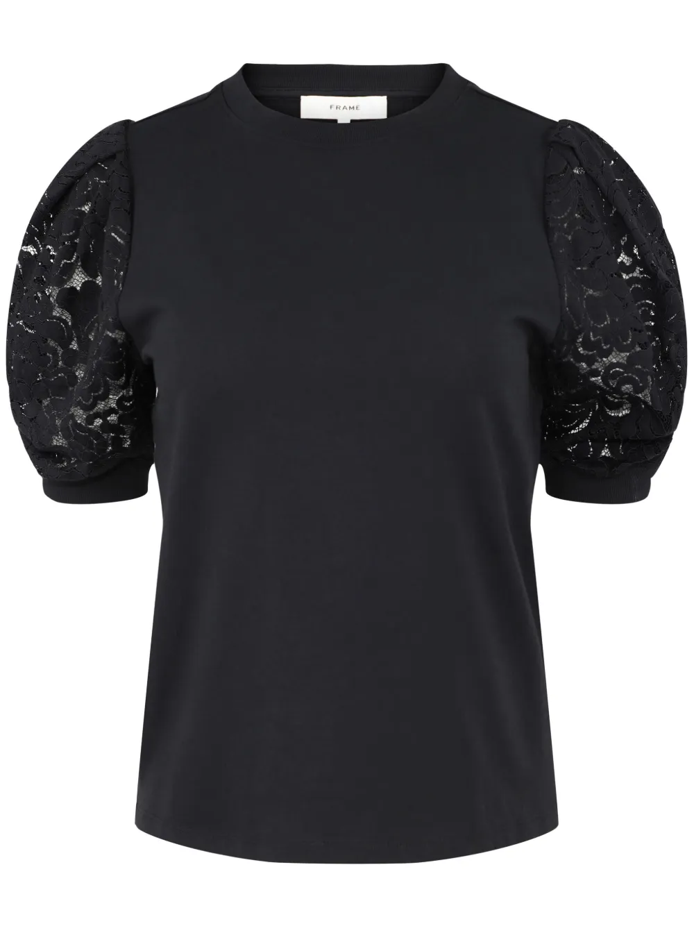 FRAME Frankie lace-panel T-shirt – Black