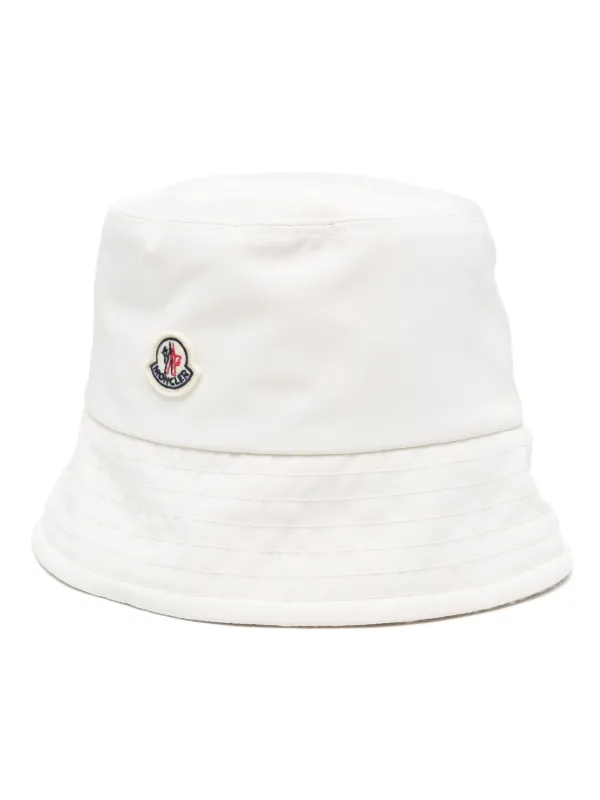 新品MONCLERユニセックスリバーシブルハットL MONCLER モンクレール ロゴ ナイロン リバーシブル バケット